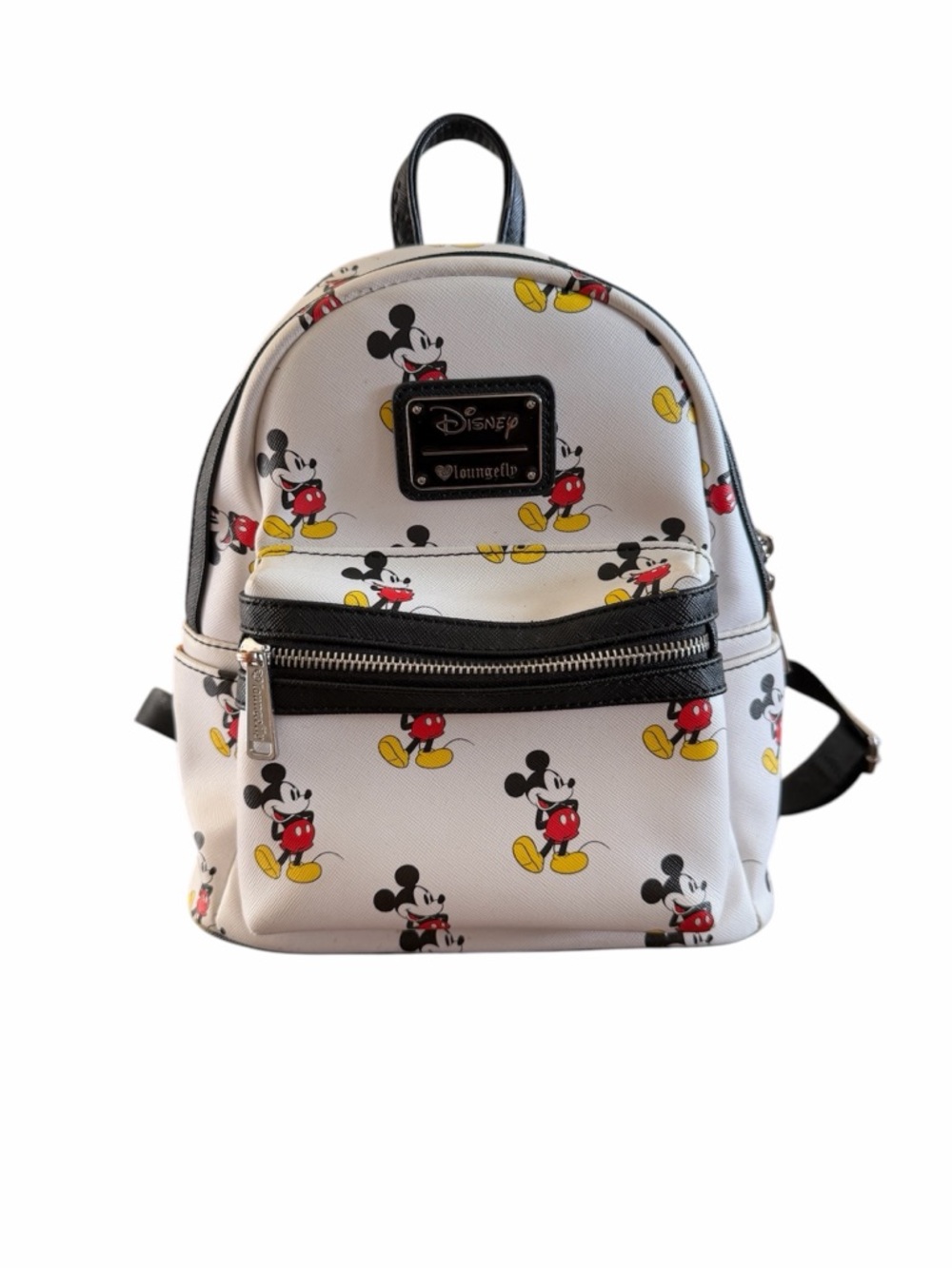 Disney Mickey Mouse White Mini Backpack with Red and Yellow Accents